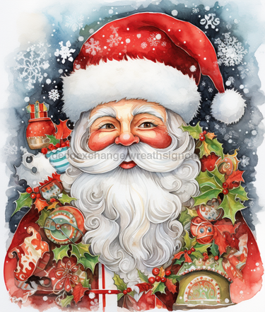 Christmas Sign, Santa Sign, DCO-00171, Sign For Wreath, 8x10